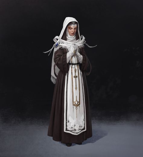 Scifi Character Design, Nun Outfit, Character Qualities, D D Classes, Cyborgs Art, Female Character Concept, Fantasy Rpg, Cthulhu, Dnd Characters