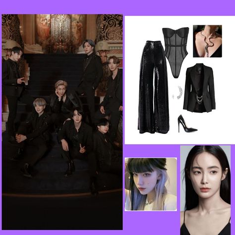 Bts Black Swan Outfit, Black Swan Outfits Inspired, Bts 8th Member Outfits, Bts Black Swan, Bts 8th Member, Mv Outfits, Kpop Clothes, Bts Black, Kpop Concert Outfit