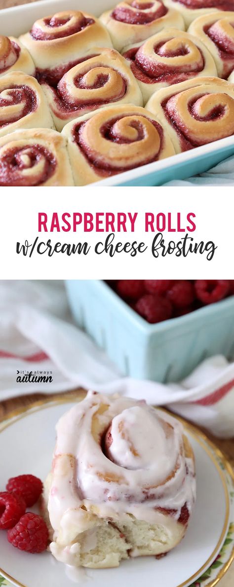 Raspberry Buns, Raspberry Rolls, Cinnamon Sticky Buns, Raspberry Dessert, Sweet Roll Recipe, Raspberry Desserts, Raspberry Recipes, Cinnamon Rolls Homemade, Sweet Rolls