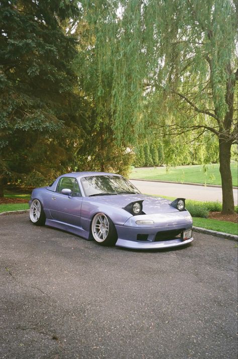 #miata #mx5 #jdm #90scar #eunosroadster 1990 Miata Mx5, Widebody Miata, Miata Body Kit, Mk2 Mx5, Purple Miata, Miata Aesthetic, Miata Mods, Miata 1990, Nb Miata