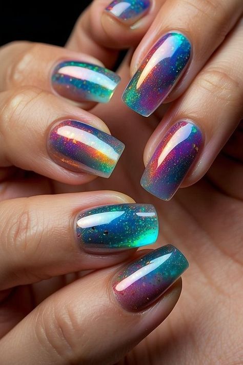 Jelly Ombre Nails, Jelly Nails Designs, Jelly Nail Art, Summer Nailart, Unghie Sfumate, New Years Nail Designs, Popular Nail Art, Nail Trend, Colorful Nail