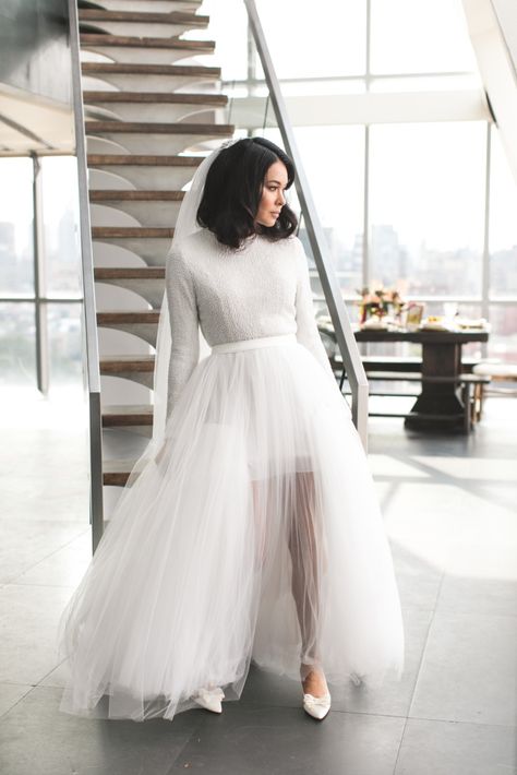 chic tulle wedding skirt Sweater And Tulle Skirt Wedding, Wedding Tulle Skirt With Lining, White Tulle Gown With Tulle Skirt, Feminine Tulle Wedding Skirt, Feminine Wedding Tulle Skirt, Tuille Skirt, Tulle Wedding Skirt, White Tulle Skirt, Wedding Skirt