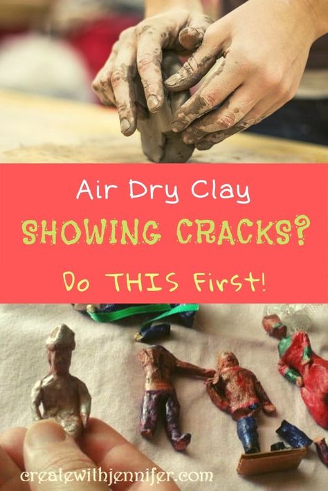 Air Dry Clay Cracking, Oven Bake Vs Air Dry Clay, How To Keep Air Dry Clay From Cracking, No Bake Clay, Cornstarch Clay, Fimo Clay Crafts, Homemade Clay Recipe, Clay Diys, Homemade Watercolors