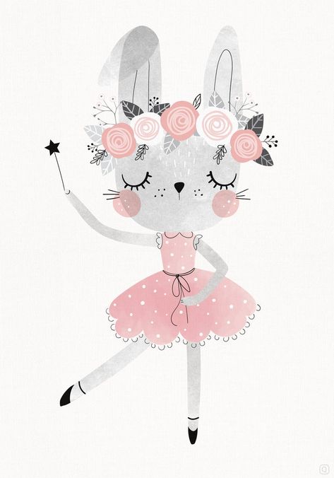 Bunny Ballerina Party, Aria Bedroom, Ballerina Nursery Art, Bunny Ballerina, Bunny Nursery Art, Ballet Drawings, Ballerina Nursery, Ballerina Drawing, Cute Ballerina