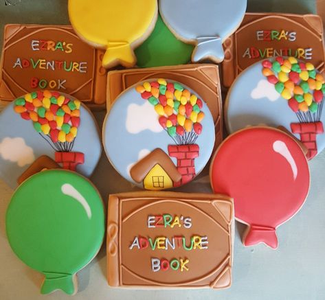 Pixar Up Party Decorations, Up Cookies Pixar, Up Theme Gift Ideas, Up Theme Desserts, Up Themed Party Pixar, Up Themed Desserts, Up Disney Gender Reveal, Pixar Up Nursery, Pixar Up Wedding Theme