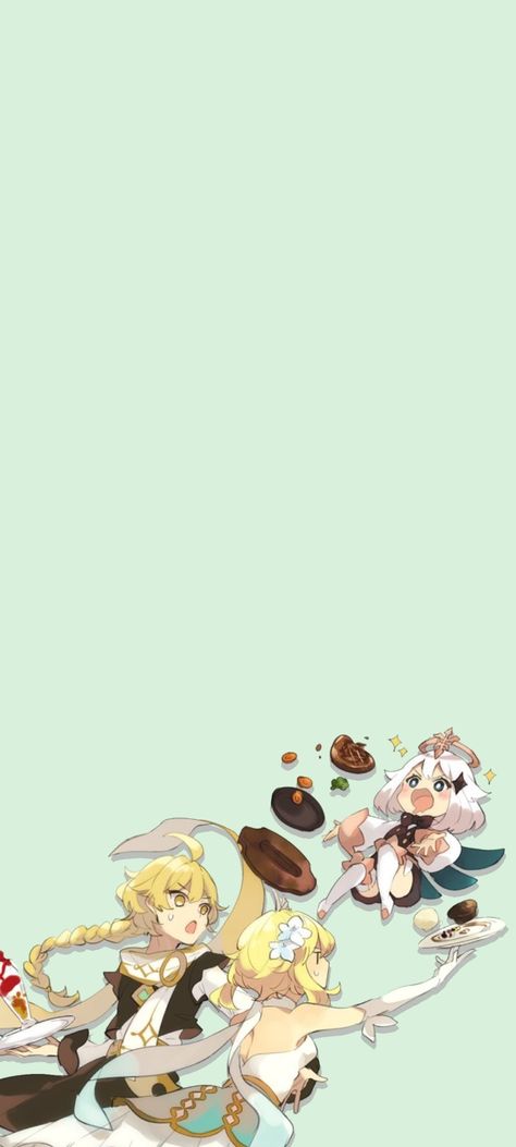 Genshin Lockscreen, Traveller Wallpaper, Genshin Wallpaper Phone, Lumine Wallpaper, Genshin Wallpapers, Green Screen Photo, Chibi Wallpaper, Minimal Wallpaper, Travel Wallpaper