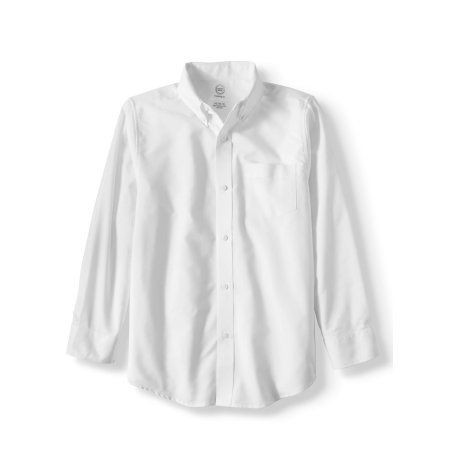 Wonder Nation Boys School Uniform Long Sleeve Oxford Shirt (Little Boys & Big Boys), Size: XXL (18), White Shifting Board, Kiyotaka Ishimaru, Oxford Shirts, Boys School Uniform, Uniform Shirts, Fun Pants, Private School, Clean Cut, Oxford Shirt