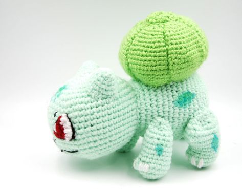 Crochet Bulbasaur Pattern Info Bulbasaur Crochet Pattern Free, Crochet Bulbasaur, Easy Patterns, Caron Simply Soft, Fabric Markers, Free Crochet Patterns, Pattern Free, Crocheted Item, Simple Patterns