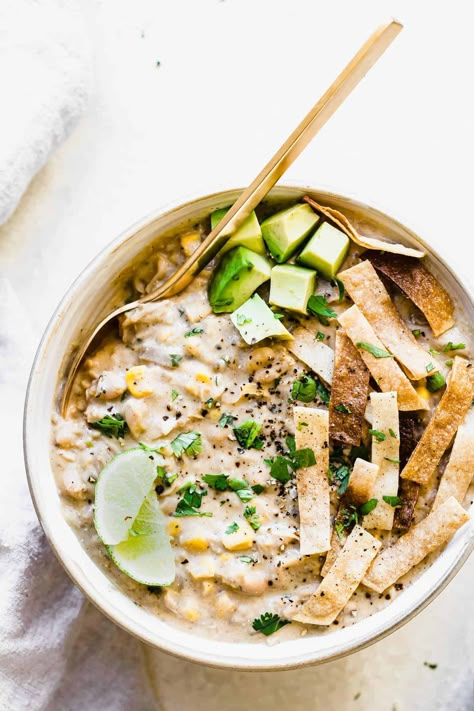 Instant Pot White Chicken Chili (Dairy Free!) White Chicken Chili Dairy Free, Chicken Chili Dairy Free, Chili Dairy Free, Instant Pot White Chicken Chili, Dairy Free Cream Cheese, Healthy Weeknight Dinners, Homecooked Meals, Sunday Meal Prep, Instant Pot Dinner