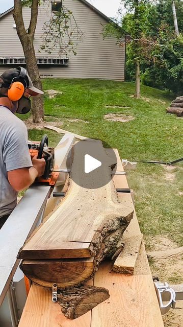 Levi Sampson on Instagram: "Black Walnut! Milled with my Logosol F2+ from @foxforestryllc and my @stihlusa MS 661. Ripping chains are an absolute must when chainsaw milling. I buy my ripping chains from @granberginternational. Shop their website and use my coupon code at checkout to save 10%. Enter: foxridgeslabs #chainsawmilling #logosol #granberg #blackwalnut #liveedgeslabs #dreambig #biggoals #dontstop #stayhumble" Granberg Chainsaw Mill, Chainsaw Mill, Light Colored Wood, Want You Back, Spalted Maple, Black Walnuts, Black Walnut, Milling, Wood Table