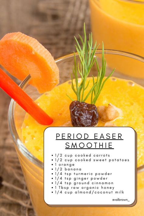 Ease Period Cramps, Period Symptoms, Cooking Sweet Potatoes, Period Cramps, Cooked Carrots, Organic Honey, Hormonal Changes, Ground Cinnamon, Coconut Milk