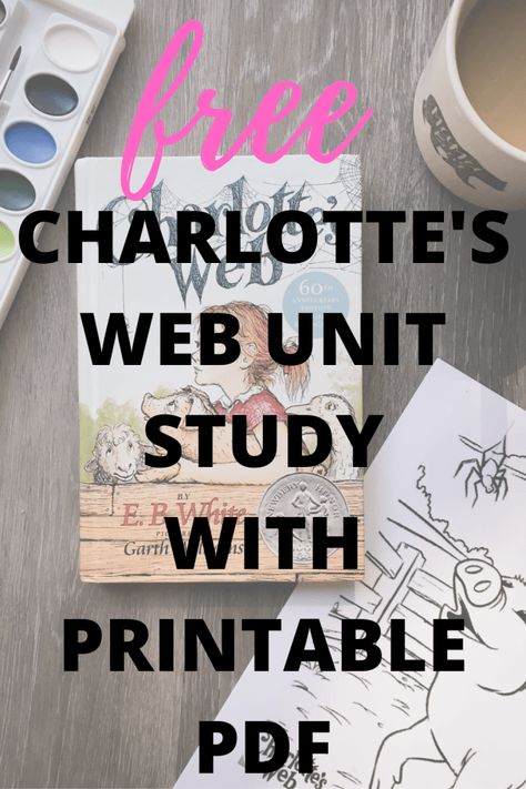 Charolettes Web Novel Study, Charlottes Web Worksheets Free, Charlottes Web Printables Free, Charlottes Web Novel Study, Charlottes Web Unit Study Free, Charlottes Web Unit Study, First Grade Unit Studies, Charlottes Web Activities Free, Free Unit Studies