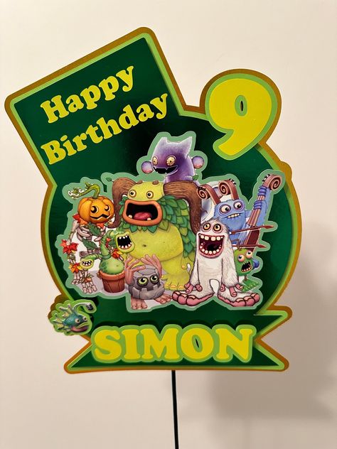 Singing Monster Cake Topper Printable, Monster Birthday Cakes, My Singing Monsters, 3d Cake Toppers, Monster Cupcakes, Monster Cake, Singing Monsters, 3d Cake, Monster Birthday