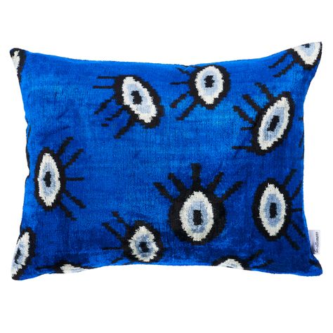 Bodrum Silk Velvet Pillow - Indigo Pillows & Accessories | Schumacher Velvet Lumbar Pillow, Indigo Pillows, Handwoven Fabric, Quilted Sham, Velvet Pillow, Pillows And Throws, Velvet Pillows, Silk Velvet, Stuffed Animal Patterns