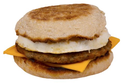 Egg Mcmuffin Recipe, Sausage And Egg Mcmuffin, Sausage Mcmuffin, Fat Burning Breakfast, Hangover Food, Fast Food Breakfast, Mcdonalds Breakfast, Egg Mcmuffin, Fast Food Items