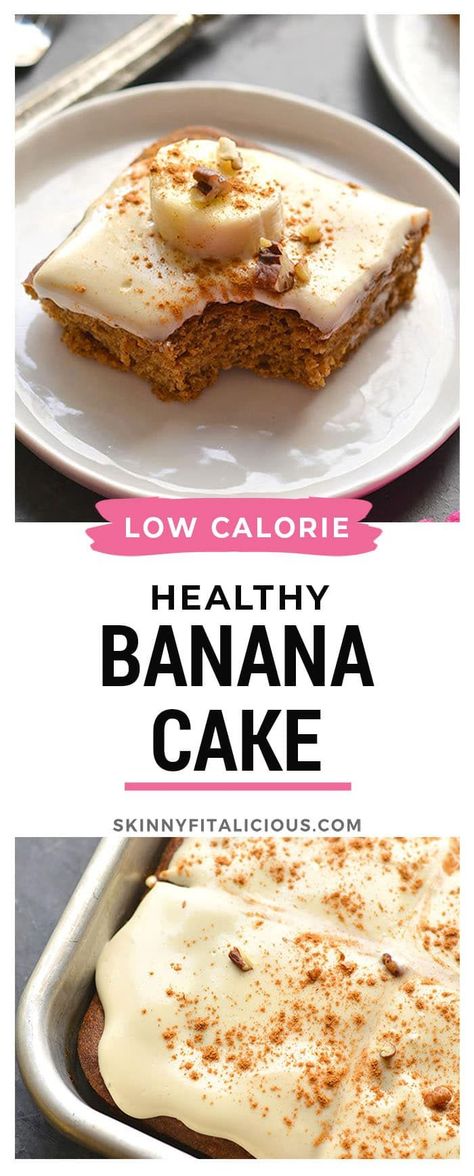 Healthy Snack Cake Recipes, Low Fodmap Banana Recipes, Low Carb Banana Cake, Low Calorie Birthday Desserts, Oat Banana Cake, Healthy Low Calorie Cake, Low Calorie Banana Cookies, Clean Low Calorie Recipes, Low Calorie Banana Desserts