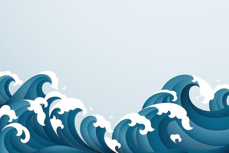 Ocean Waves Graphic, Simple Waves Drawing, Ocean Wave Illustration, Wave Illustration Design, Sea Waves Drawing, Sea Waves Illustration, Ocean Waves Illustration, Ocean Template, Wave Animation