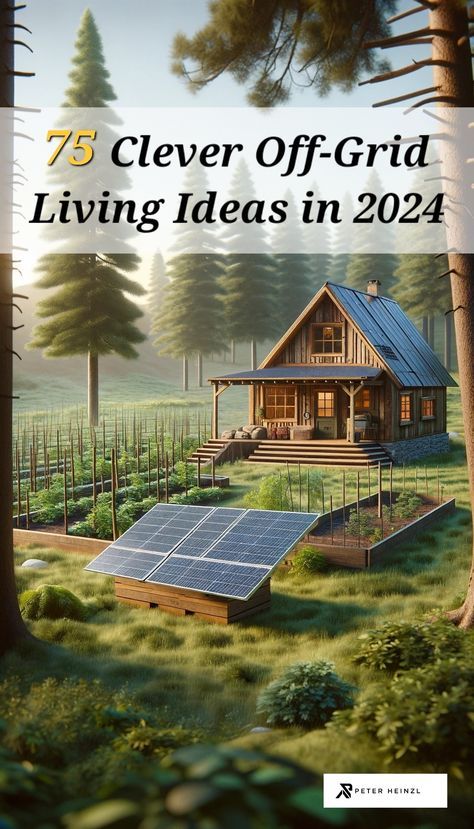 Dive into my comprehensive guide for off-grid living in 2024. Learn the secrets to a self-sufficient lifestyle with our expert tips on solar energy, permaculture, and eco-home designs. #sustainableliving #homeideas #simpleliving #offgridlifestyle Sustainable Off Grid Home, Off The Grid Power Ideas, How To Build A Self Sustaining Home, Off Grid Living House, Off Grid Glamping, Off Grid Modern Home, Community Living Ideas, Off Grid Homestead Houses, Off Grid Homestead Sustainable Living