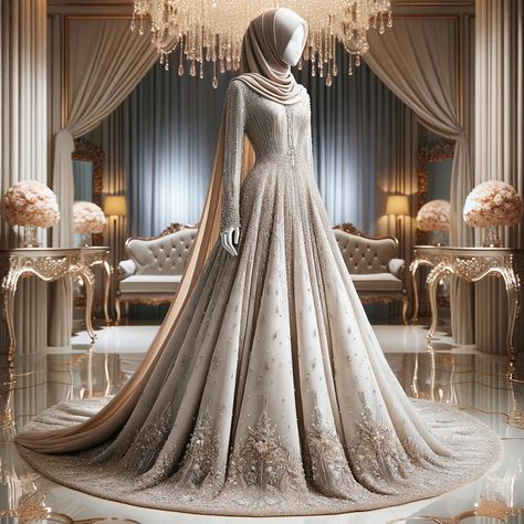 Dresses for a Muslim Wedding Elegance and Modesty for Your Special Day (6) Wedding Dress Muslimah Simple, Muslim Brides Dress, Iranian Wedding Dress, Arabic Wedding Dress Muslim, Hijab Wedding Gown, Muslim Nikah Dresses, Muslim Wedding Dress Hijab Bride, Muslim Wedding Gown, Arabic Wedding Dresses