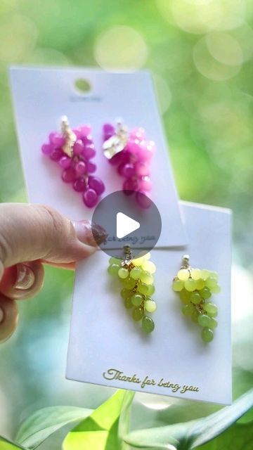 Let's Resin on Instagram: "🍇 We are thrilled to share our latest creation with you—beautiful grape earrings, crafted using our NEW 18 Colors Dark Colored UV Resin Kit. Each tiny grape was made by dipping into the vibrant UV resin. Watch the magic happen as each small grape takes shape, turning a simple idea into a dazzling piece of jewelry! 💚 🔗 15% off discount code "𝟏𝟖𝐂𝐎𝐋𝐎𝐑𝐔𝐕" for you, link in the bio. 🌟 Ready to unleash your creativity? Grab your kit now and start creating your own colorful pieces!  #letsresin #letsresinuvresin #uvresincharm #uvresinjewelry #resinjewelry #diy #uvresinearring #uvresincraft #uvresinart #resinart_ideas #uvresin #diyjewelry #jewelrymaking" Uv Resin Jewelry Ideas, Uv Resin Ideas, Resin Earrings Ideas, Resinart Ideas, Uv Resin Crafts, Awesome Necklaces, Uv Resin Jewelry, Resin Watch, Epoxy Resin Jewelry