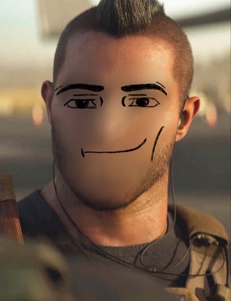 soap mactavish from call of duty with the roblox man face drawn onto him. Mw2 Ghost, Soap Mactavish, Avatar Roblox, Roblox Roblox, Avatar, Ghost, Soap