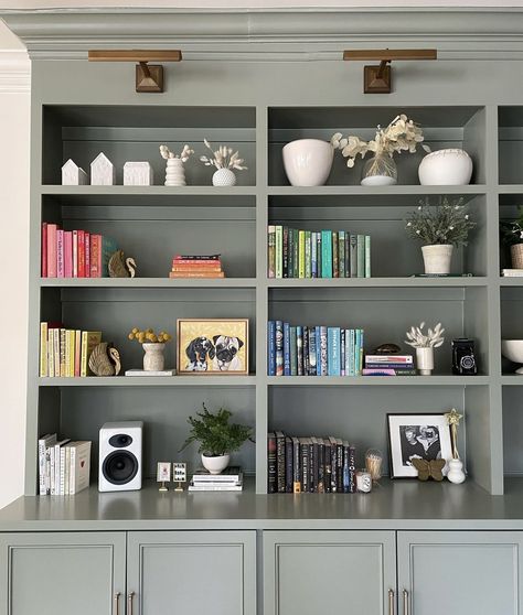 Bookshelf Styling Aesthetic, Bar Bookshelf, Office Living Room Combo, Bookshelf Styling Living Room, 1930s House Interior, Bookshelf Inspo, Dining Room Library, Elsie Larson, Built In Shelves Living Room