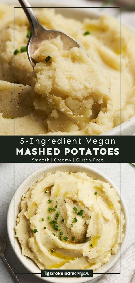 Traditional mashed potatoes are the ultimate comfort food, but these vegan mashed potatoes are even better! They’re made without butter or cream, prepared in one pot, and ready in 25 minutes! Whether you're gearing up for a festive holiday dinner or just looking for a cozy side to complete your meal, this smooth, creamy, and fluffy recipe is exactly what you need. #veganmashedpotatoes #mashedpotatoes #vegansidedish Vegetarian Mashed Potatoes, Vegan Mashed Potatoes Recipe, Fluffy Recipe, Red Skin Mashed Potatoes, Vegan Sweet Potato Casserole, Vegan Mashed Potatoes, Vegan Gravy, Mashed Potatoes Recipe, Vegan Side Dishes