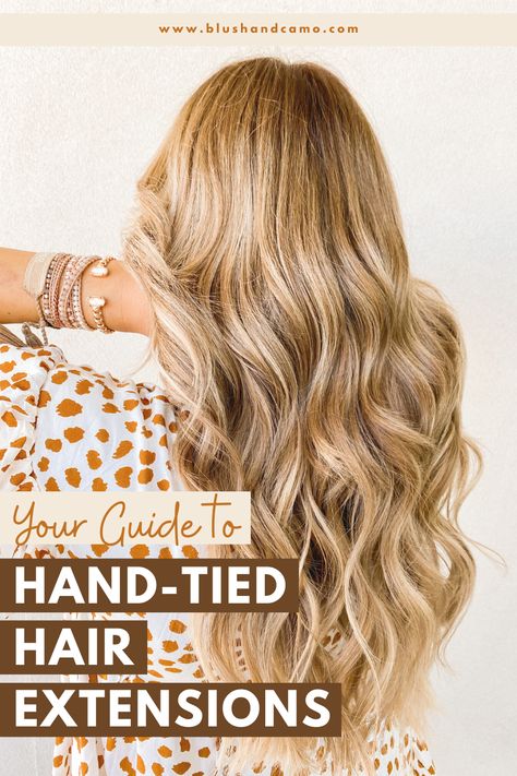 Have you been thinking about getting hand-tied hair extensions? I just got them and I love them! And I'm here to answer all your questions from how to style them to how long will they last! #extensions #hairtransformation #extensioncare Best Hair Tools For Extensions, How To Style Hair With Hand Tied Extensions, How To Blow Dry Hair With Extensions, Last Extensions, Hair Styles For Extensions Easy, 20 Inch Hair Extensions, 22 Inch Hair Extensions, Fishtail Updo, Sew In Extensions