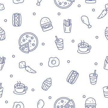 food,doodle,vector,pattern,seamless,background,hand drawn,simple,burger,pizza,drink,coffee,beverage,cute,food background Pizza Background, Food Doodle, Geometric Tile Design, Cooking Spices, Burger Pizza, Food Background, Food Doodles, Doodle Vector, Food Pattern