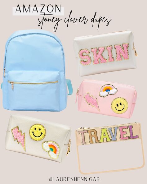 Stoney Clover Lane Backpack Ideas, Stoney Clover Backpack Ideas, Diy Stoney Clover, Stoney Clover Pouch Ideas, Stoney Clover Backpack, Stoney Clover Lane, Leather Makeup Pouch, Disney Cruise Vacation, Travel Patches