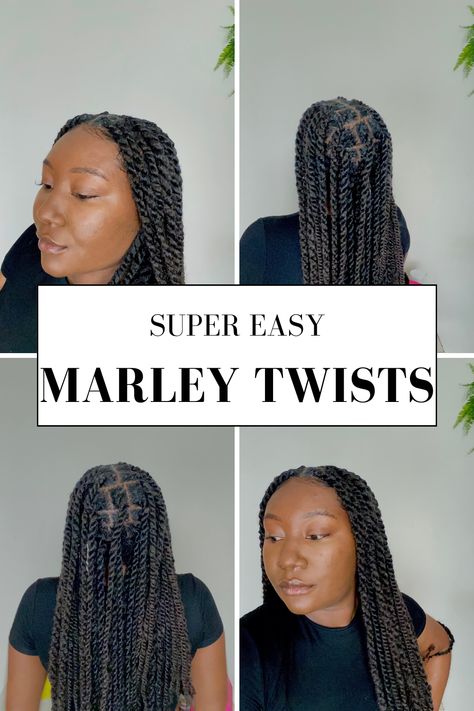 Marley twists on type 4B natural hair Diy Marley Twists, Type 4b Natural Hair, Large Marley Twists, Marley Hair Hairstyles, Type 4b Hair, 4b Hair Type, 4b Natural Hair, Marley Twist Hairstyles, 4b Hair