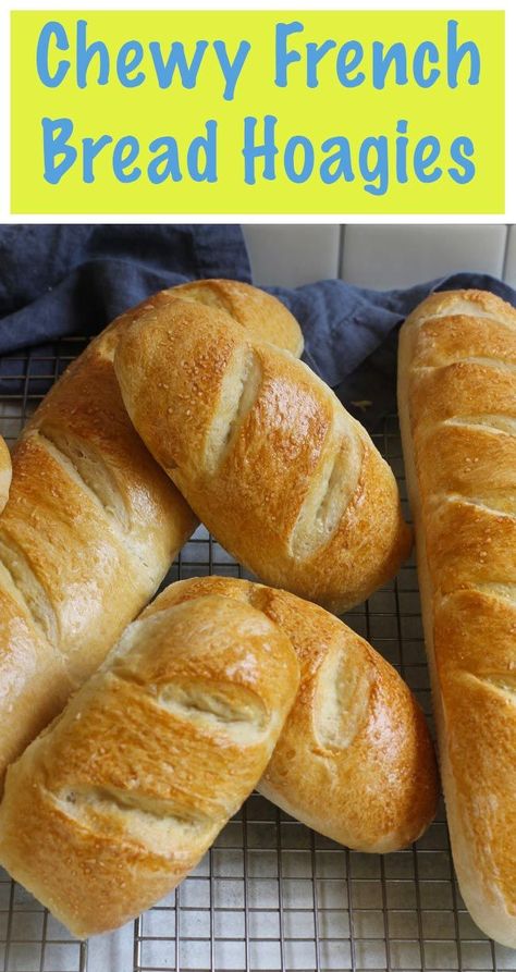 These five ingredient Chewy French Bread Hoagies make the perfect sandwiches. Make a large batch and freeze some for later! | suebeehomemaker.com | #chewyfrenchbreadhoagies #hoagies Breville Bread Maker Recipes, Bread For Soup, Hoagie Roll Recipe, Homemaker Recipes, Homemade Bread Dough, Easy Bread Machine Recipes, Chewy Bread, French Bread Recipe, Bread Maker Recipes