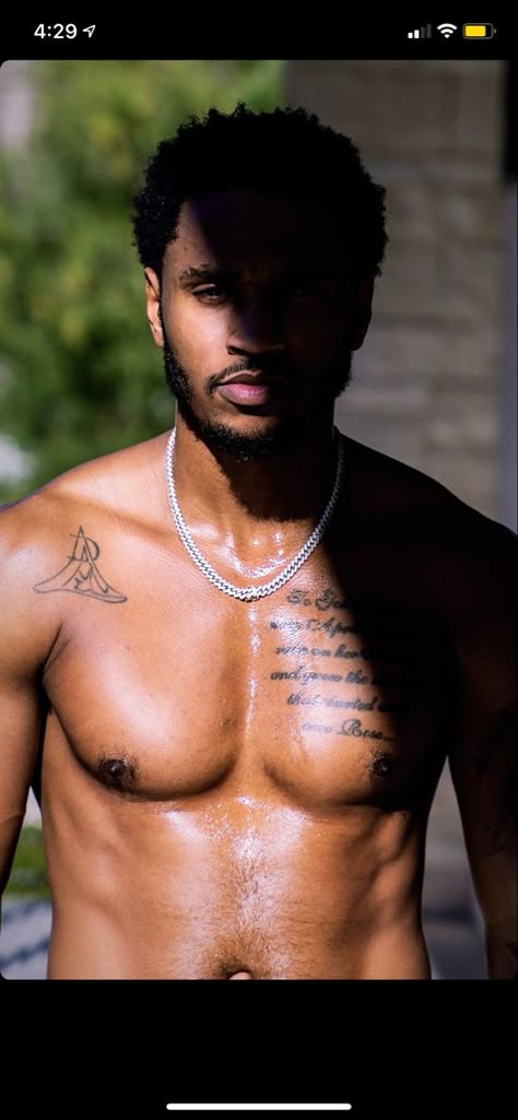 Trey Songz Aesthetic, Trey Songz Shirtless, Trey Songs, Men Inspiration, Chocolate Men, Barbie Cartoon, Men Faces, Trey Songz, My Type