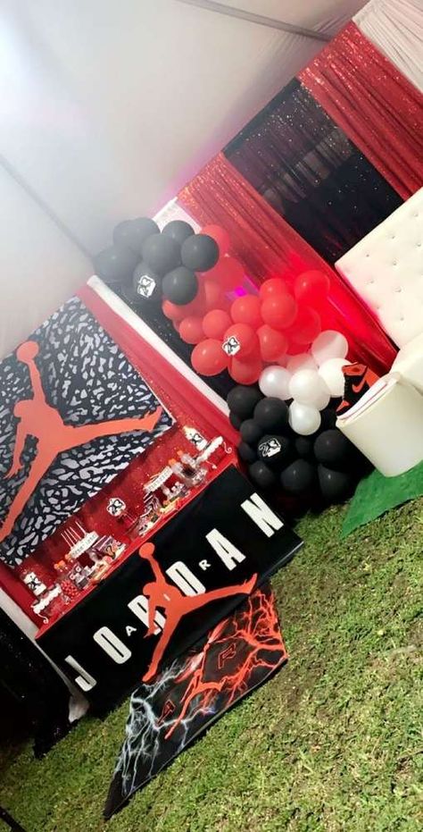 23 Themed Birthday, Jordan Birthday Party Ideas, Jordan Year Birthday, Jordan Birthday Party, 23rd Birthday Themes, 23rd Birthday Decorations, Jordan Birthday, Jordan Year, 1st Birthday Boy Themes