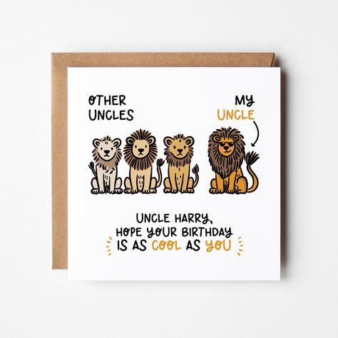 Birthday Card Uncle, Birthday Card For Uncle, Uncle Birthday Card, Uncle Birthday, Birthday Card Funny, Cool Uncle, Diy Gift Card, Personalized Birthday Cards, In A Hurry