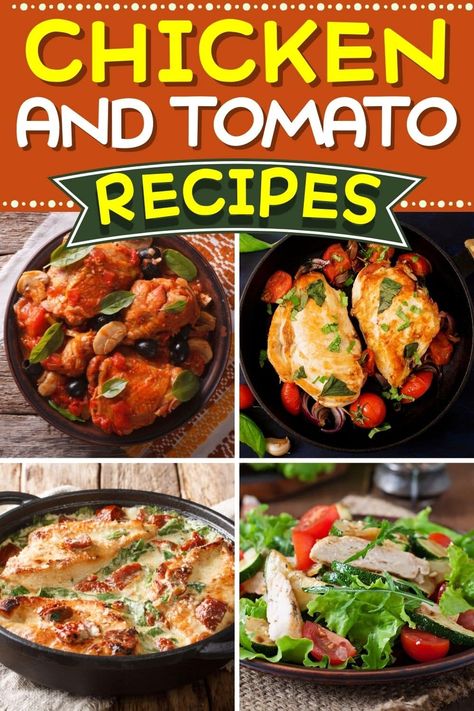 Try these chicken and tomato recipes for healthy meals any night of the week! From soup to curry to chicken parm, these dinners are all winners. Shredded Chicken And Tomato Recipes, Tomatoes And Chicken Recipes, Chicken Tomatoes Recipe, Chicken And Cherry Tomato Recipes, Chicken Recipes Tomato, Tomato Chicken Recipes, Chicken With Cherry Tomatoes Recipe, Chicken Tomato Recipe, Chicken And Tomato Recipes