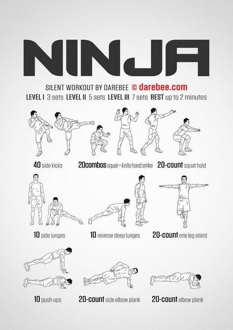 Ninja Workout Ninja Workout, Karate Training Exercises, Nerdy Workout, Hero Workouts, Fighter Workout, Squat Hold, Karate Training, Ninja Training, Speed Workout