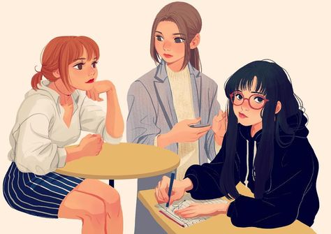 drawing in the cafe #girls #character #style Evvi Art, Eliza Jane, Bff Drawings, Instagram Drawing, Female Reference, Drawings Of Friends, The Cafe, Trik Fotografi, Girls Characters