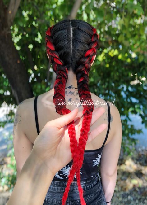 Double French Braid With Extensions, French Braid Color Extensions, Colorful French Braids, Dutch Braid With Color Extensions, French Braids With Color Extensions, Dutch Braid With Extensions, French Braid With Extensions, Florida Hairstyles, Niki Hair