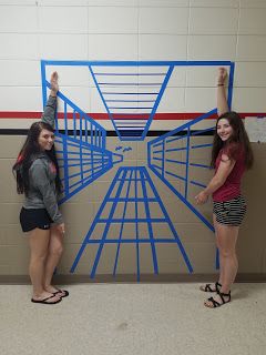 NHHS Art: Tape Perspective Lesson 1 Pt Perspective, Tape Mural, Fundamentals Of Art, Perspective Lessons, Student Reflection, 7th Grade Art, 8th Grade Art, Tape Art, Flipped Classroom