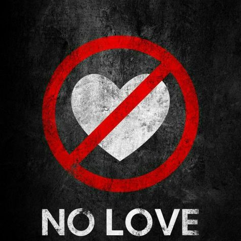 No love No Love, Black Background, Red, White, Black