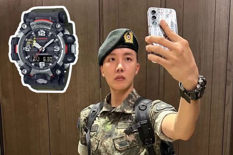 BTS member J-Hope leaves military service wearing a G-Shock Mudmaster GWG-2000 watch - G-Central G-Shock Fan Site Gwg 2000, Actor Denzel Washington, G Shock Mudmaster, G Shock Watches, Baby G, Military Watches, Military Service, Casio G Shock, Amazon Shopping