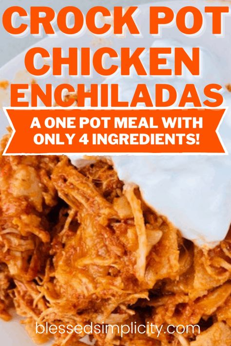 Crock Pot Chicken Enchiladas, Enchiladas Crockpot, Crock Pot Chicken Recipe, Crockpot Rotisserie Chicken, Rotisserie Chicken Enchiladas, Easy Crock Pot Chicken, Crockpot Chicken Enchiladas, Chicken Enchiladas Recipe, Fall Meals