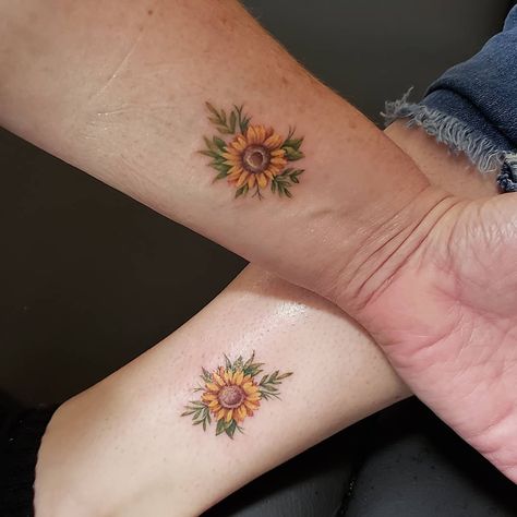 First Time Tattoos, Mom Daughter Tattoos, Daughter Tattoo, Shape Tattoo, Disney Tattoo, Sunflower Tattoos, Butterfly Tattoos, Mother Daughter Tattoos, Sunflower Tattoo Design