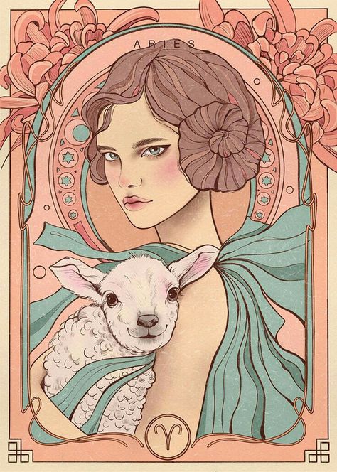 Aries Constellation Tapestry, Arte Aries, Horoscope Art, Aries Art, Art Nouveau Illustration, Astrology Art, Arte Sketchbook, Zodiac Art, Aries Zodiac