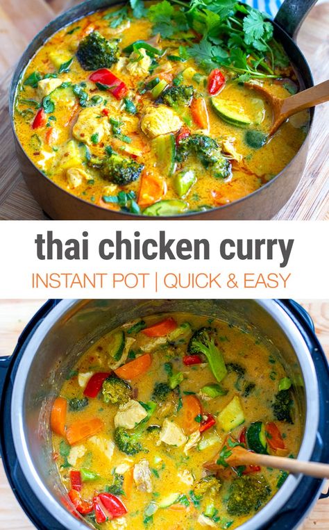 Instant Pot Thai Chicken Curry (Gluten-free, Paleo, Whole30, Low-Carb, Keto-Friendly) #instantpot #curry #chicken #chickencurry #thai #instantpotrecipes #chickenrecipes #whole30 #paleo #glutenfree #keto #lowcarb Thai Chicken Curry Soup, Instant Pot Thai, Chicken Curry Soup, Thai Chicken Curry, Boiled Egg Diet Plan, Curry Soup, Thai Chicken, Instant Pot Dinner Recipes, Thai Curry