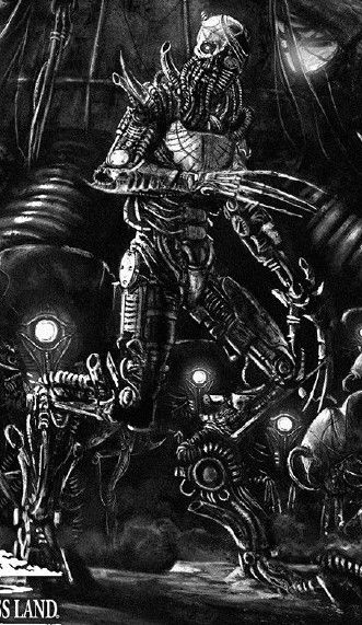 Creepy Robot Concept Art, Biomechanical Horror Art, Dark Mechanicus Art, Scary Robot Concept Art, Cybernetic Monster, Sci Fi Dystopia, Mechanical Horror, Horror Cyberpunk, Biomechanical Horror