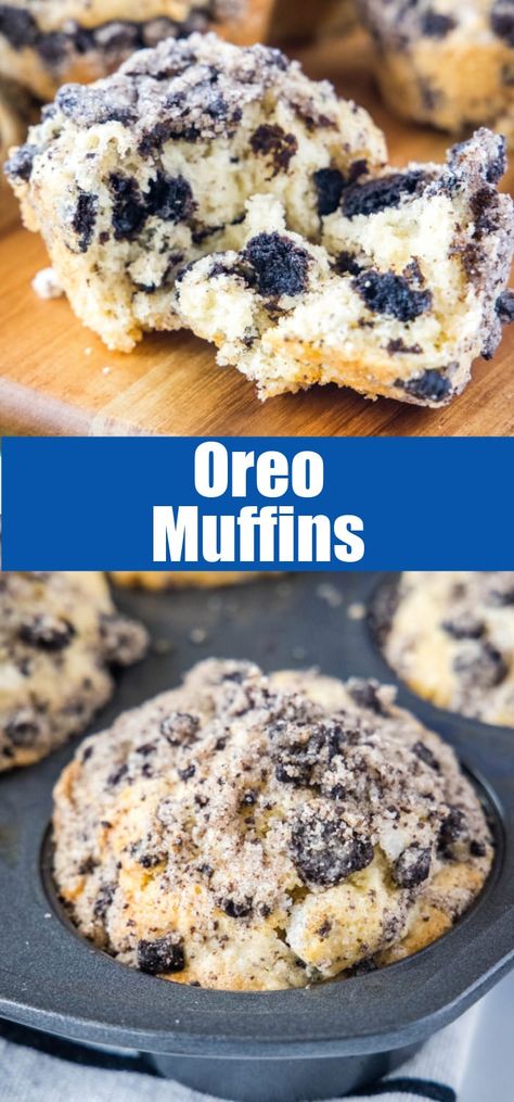 Oreo Cookie Muffins, Cookies And Cream Muffins, Recipes With Oreos Easy, Oreo Crumb Recipes, Oreo Breakfast Ideas, Recipes Using Oreo Cookies, Oreo Muffins Recipe, Oreo Scones, Recipes Using Oreos