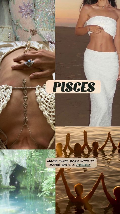 #pisces #zodic #piscesmoodboard #astrology #water #watersign Pisces Mercury Aesthetic, Pisces Midheaven Aesthetic, Pisces Hairstyle, Pisces Venus Style Aesthetic, Venus Pisces Style, Venus In Pisces Aesthetic, Pisces Venus Aesthetic, Pisces Aesthetic Outfit, Pisces Venus Style