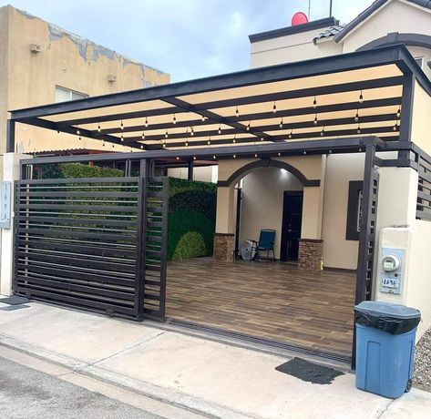 Cocheras Ideas Garages, Cocheras Ideas, Functional Garage, Car Porch Design, Car Porch, Home Gate Design, House Main Gates Design, House Fence Design, Car Shelter